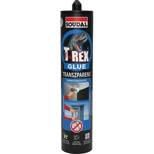 Soudal T-REX transzparens szálerősített ragasztó KÉK